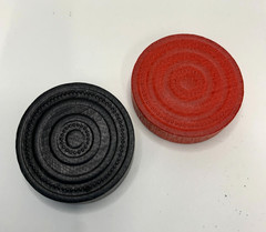24pc Vintage Halsam Stars Earth Wooden Checkers – 12 Red / 12 Black