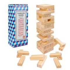 Wooden Blocks Stacking Games – 54 pcs Tumbling Tower Blocks Game for Kids & A…