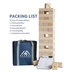 Giant Tumble Tower Family Games for Kids and Adults 57 Blocks New Zealand Pin…