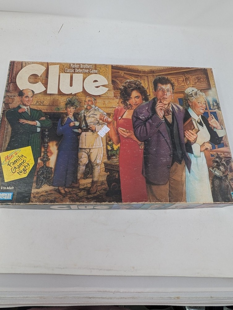 CLUE Parker Brothers Classic Detective Board Game 3-6 Players Ages 8+ 1990s