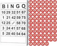 Vintage Wooden Bingo Board Game Set Includes Classic 40 Bingo Number Cards and 7