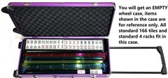 Mahjong Mahjongg EMPTY wheel Case 2 Trays for Tiles, Protective wheel Denim Bag