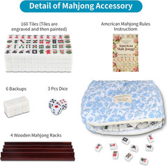 Travel American Mahjong Tile Set | 166 PCS 0.8 Inch Mini Mahjong Game Tiles, 4 W