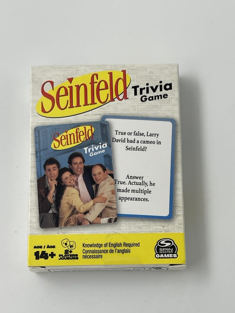 Seinfeld Show Trivia Game with 53 Cards TV Spin Masters Warner Bros 2 Players