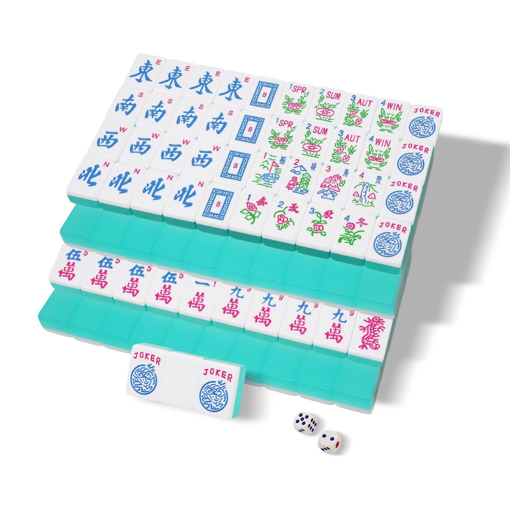 Mahjoy Mahjong Tile Set, American Mahjong Tile Set with 2 Dice, 166 Engraved …