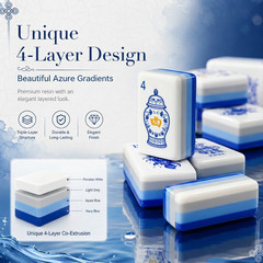 US Stock American Mahjong Tiles 160 Blue and White Porcelain Mahjong Set