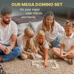 Mega Large 3″ Dominoes Set for Adults and Kids – Dominoes Double 6 Classic Bo…