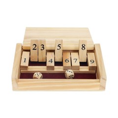WE Games Mini Shut The Box Game Wooden – 5.5 inches, 9 Number Flip Tiles, Travel