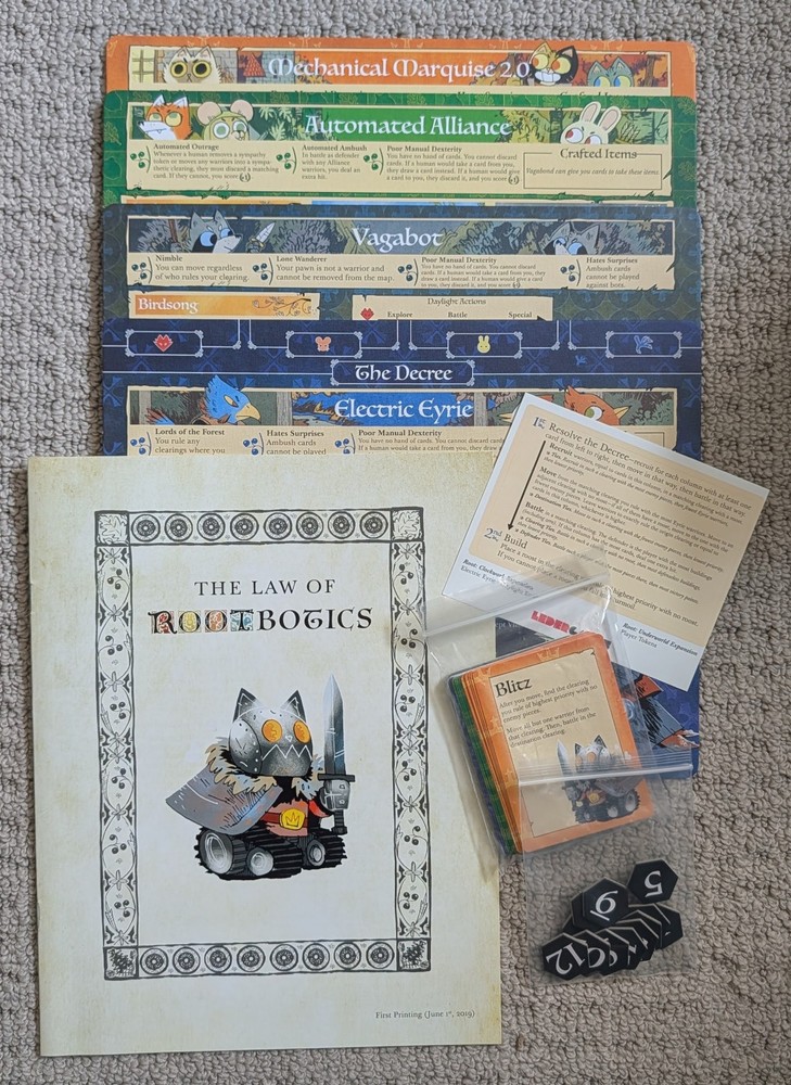 Root: The Clockwork Expansion No Box, but Otherwise Complete Unplayed components