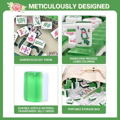 Gueiddi Premium American Mahjongg Set, 166 Large Translucent Jelly Green Acry…
