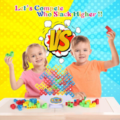 64Pcs Tetra Tower Game, Family Board for 2 Players Family Games, Christmas Stock