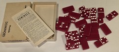 Vintage Puremco MFG. Co. Marblelike Dominoes No. 616 Red Waco TX USA Standard