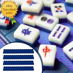 4 Pcs Wooden Mahjong Racks with Pushers 4 Set Magnet American Mahjong Rack
