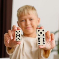 Mega Large 3″ Dominoes Set for Adults and Kids – Dominoes Double 6 Classic Bo…
