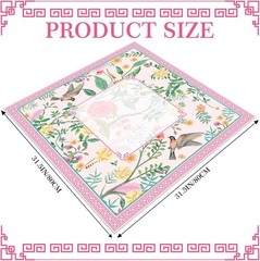 Pink Bird Floral Mahjong Mat W/ Carrying Bag 31.5″ x 31.5″ Table Mat