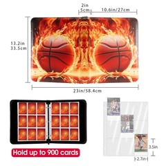 Basketball Card Binder with Sleeves, 900 Pocket 900 Pockets, Theme