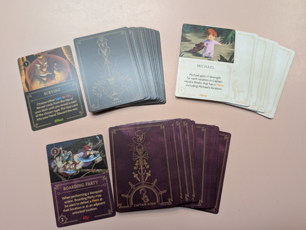 DISNEY VILLAINOUS Board Game Partial Replacement Cards Captain Hook Jafar 67 Lot