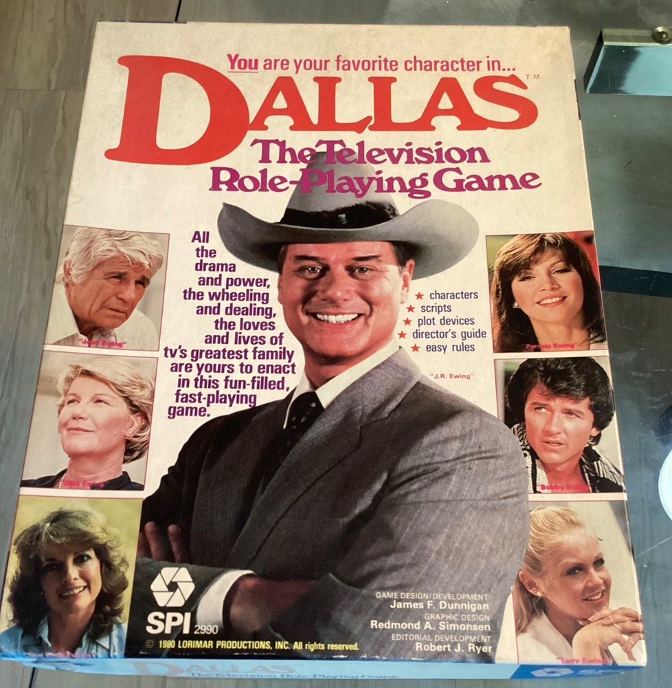 Dallas The Television Role Playing Board Game SPI 2990 Complete + Unpunched Rare