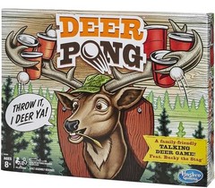 Deer Pong Talking Deer Head Game & Music 6 Cups & 8 Balls 8+ Years Sealed in Box