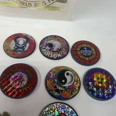 1990s Vintage POG all Metal Slammer Lot Of 10 Psychedelic Holographic Designs