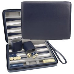 WE Games Magnetic Backgammon Set, Leatherette Case, Carrying Strap – Travel Size