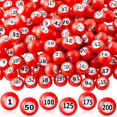 Raffle Bingo Ball Set – Numbered with Easy Read Window, Mini Plastic Balls for G