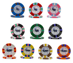 DA VINCI Unicorn Casino All Clay Poker Chip Collection of 10 chips