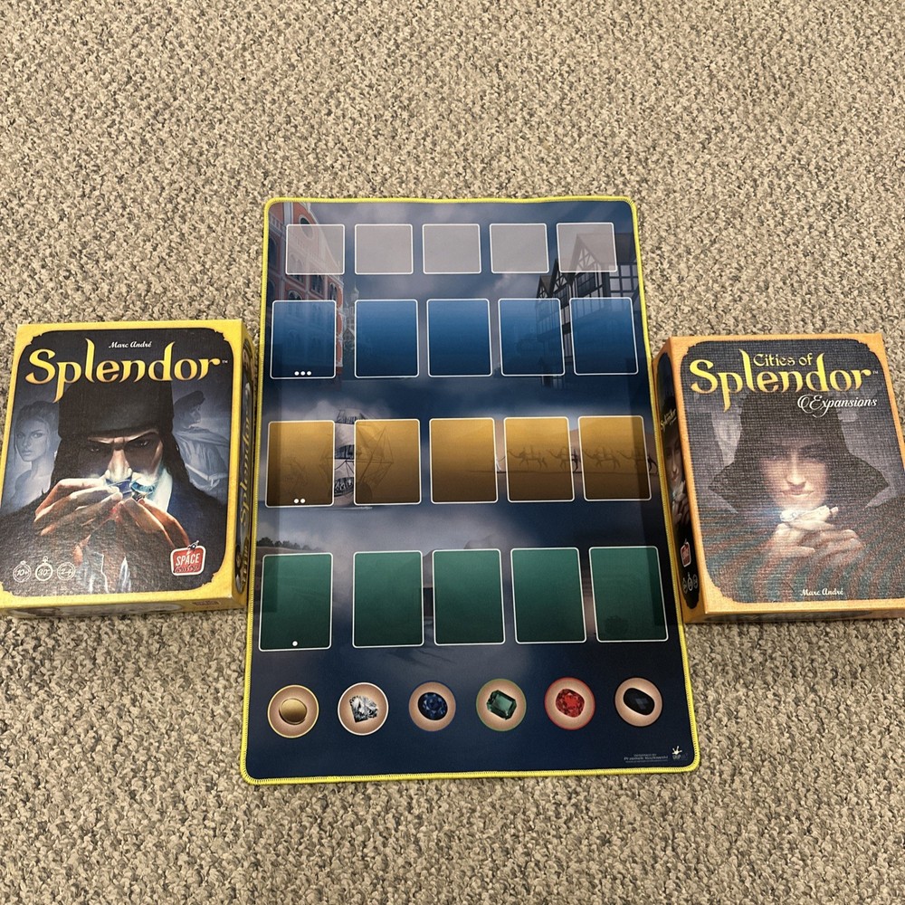 Splendor + Cities of Splendor Exp + Custom Playmat