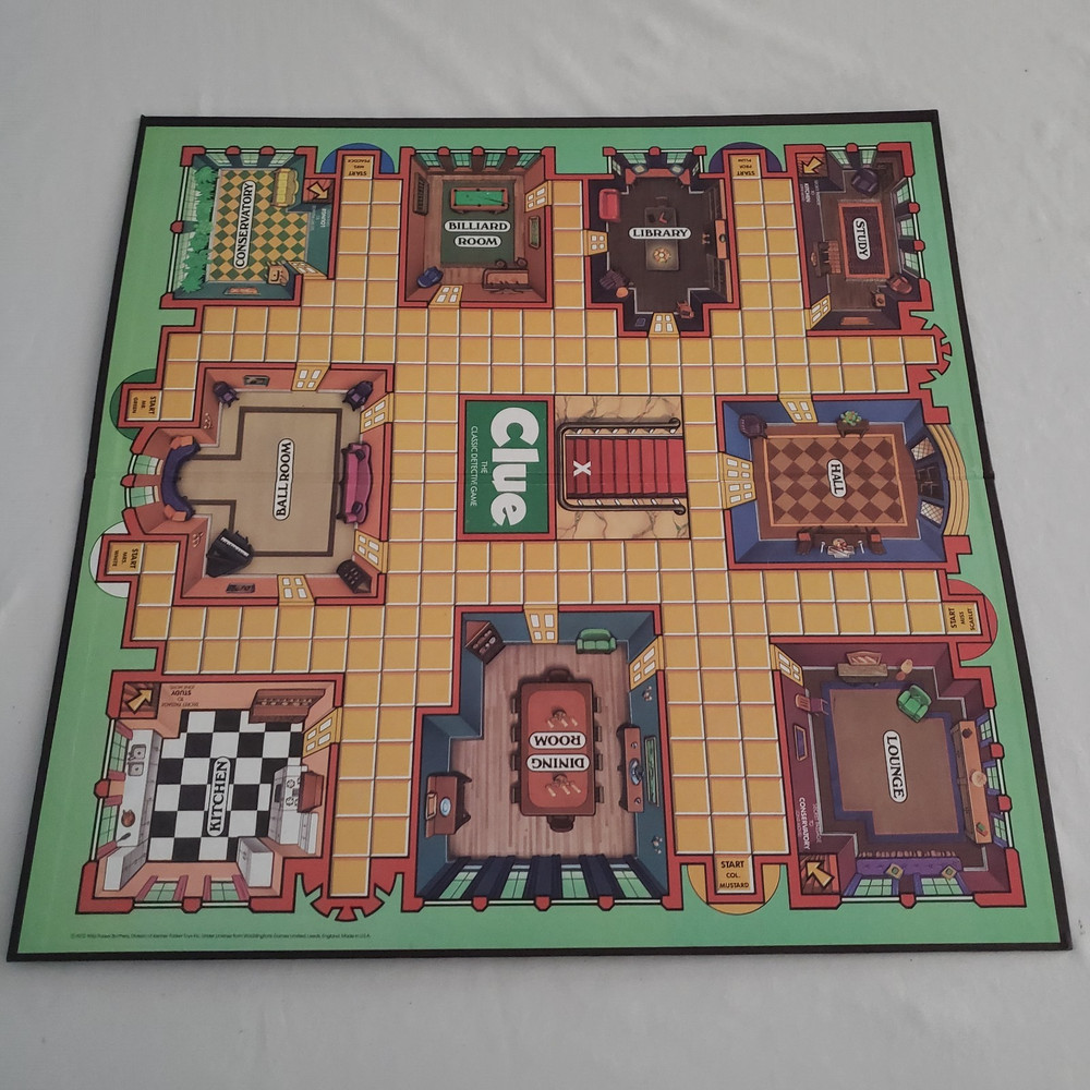 VTG Clue Game BOARD 1986 Parker Brothers, Replacement, Decor, USA