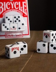 5 Count D6 Dice Set – Classic White & Black for Family Game Nights