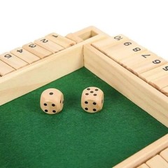 Wooden Dice Board Game Shut The Box for 4 Players Flaps & Dices Game Parent-chi