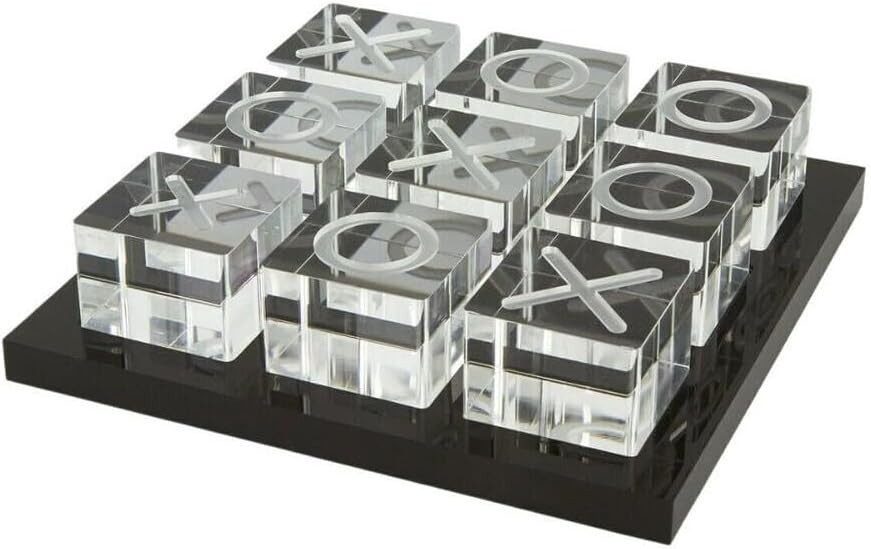 Modern Tic Tac Toe Acrylic Table Decor Game Set