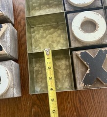 Tic Tac Toe Table Game Aluminum Base And Wooden Markers Made Of Distressed Wood