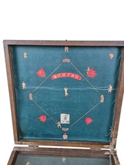 Vintage Japanese Skill Baseball Game 1930s Wooden Tabletop Pitch Bat Pinball