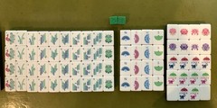 American Mahjong Tiles Deep Purple Engraved 4-Layer Acrylic