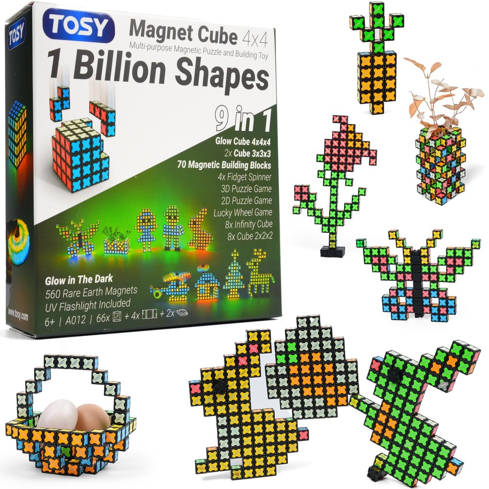 Magnet Cube 4×4 70 Blocks 560 Magnets Fidget Spinner STEM Toy TOSY Easter Basket