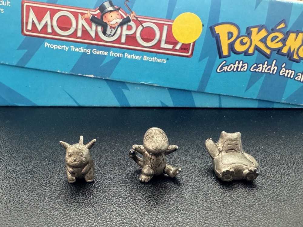 1999 Pokémon MONOPOLY Metal Character Figures Game Pieces – Nintendo Pewter