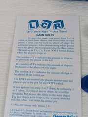 LCR – Left Center Right – Original Dice Game – Blue Tin