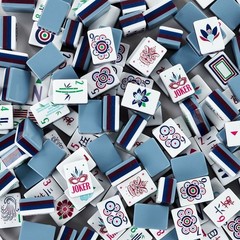 160 American Mahjong Tiles 4-Layer Acrylic Gray Theme Engraved Set fast ship