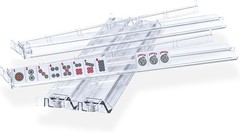 Compact White Acrylic Mahjong Rack and Pusher Set – 17.72 Inches, 4 Pack