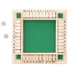 Wooden Box Number Dice Game Set 4 Players Wooden Board Math Number Game Family