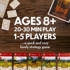 Family Card Game – Cozy Board Game for Kids & Adults, Unique Horses, 1-5 Players