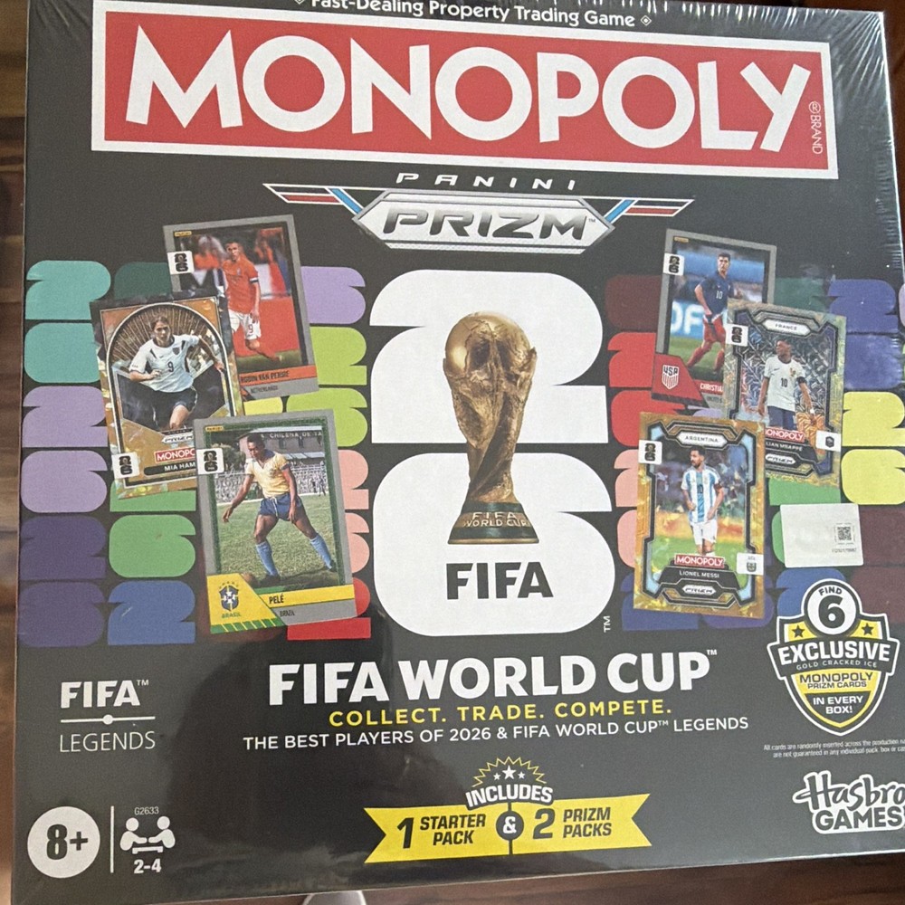 Hasbro Monopoly FIFA World Cup Panini Prizm Collectible Board Game 2-4 Ages 8+