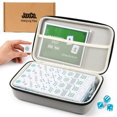 JaxCo. Premium 2-Layer American Mahjong Tiles with 3 Blue Dice, 4 Mahjong Gam…