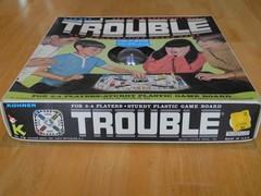 Vintage Trouble Board Game Kohner Bros No. 310 with Extra Wooden Pegs 1965