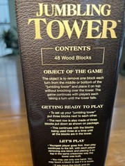 Tumbling Jumbling Towers Wood Block Game by cardinal Classics in Tin 48 PieceNEW