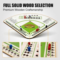 Baseball Board Gameï¼Œ5mm Thick Solid Oak Baseball Board Game, Portable Dice …