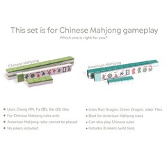 Yellow Mountain Imports Chinese Mahjong Set – 9.5 x 7.7 x 2.2 inches, Green