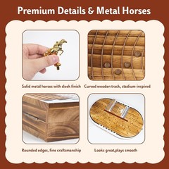 26.4In Wooden Horse Race Board Game for Adults – Foldable Horse Racing Game Boar