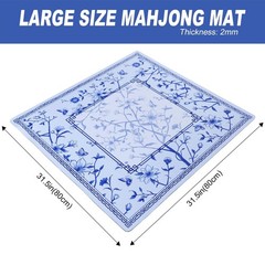 Jongyance Large Blue Printed Mahjong Mat 31.5 x x 0.08 inches,